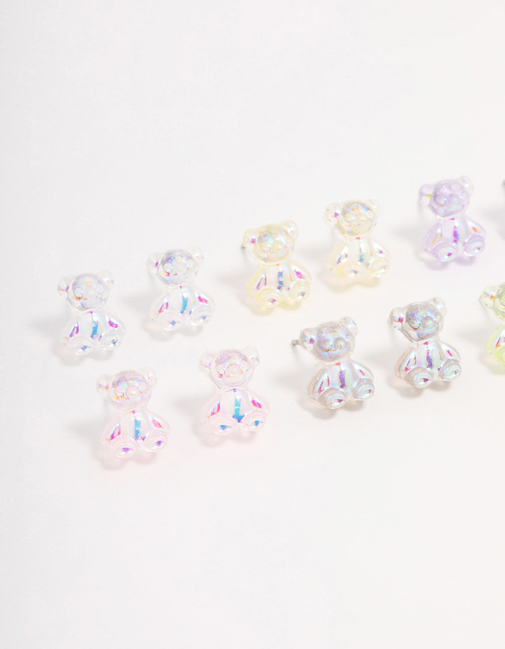 Silver Gummy Bear Earring 8-Pack