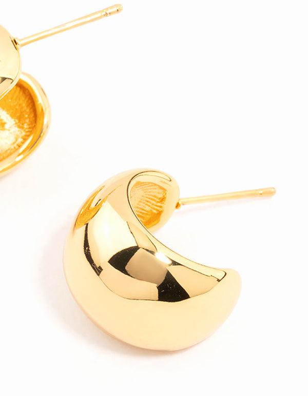 Waterproof Gold Plated Stainless Steel Bubble Hoop Earrings