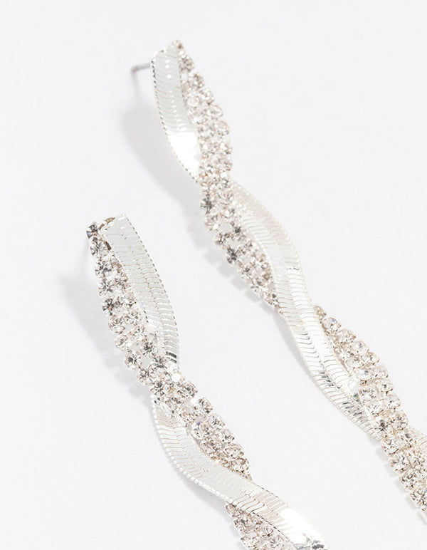 Silver Studs & Drop Cup Chain Earrings Multipack