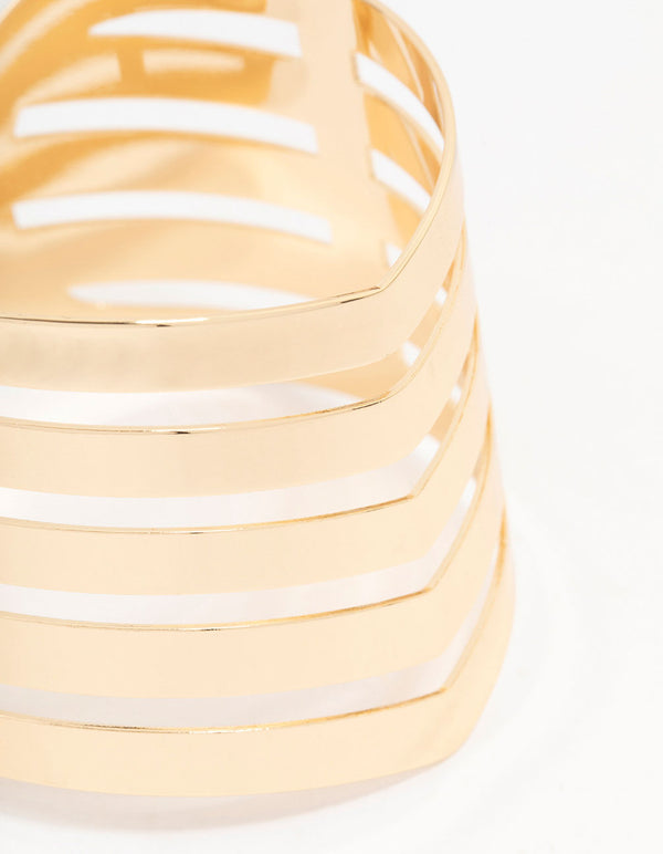 Gold Chevron Wrist Cuff