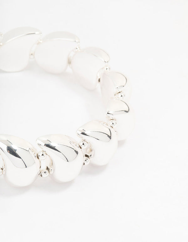 Silver Teardrop Stretch Bracelet