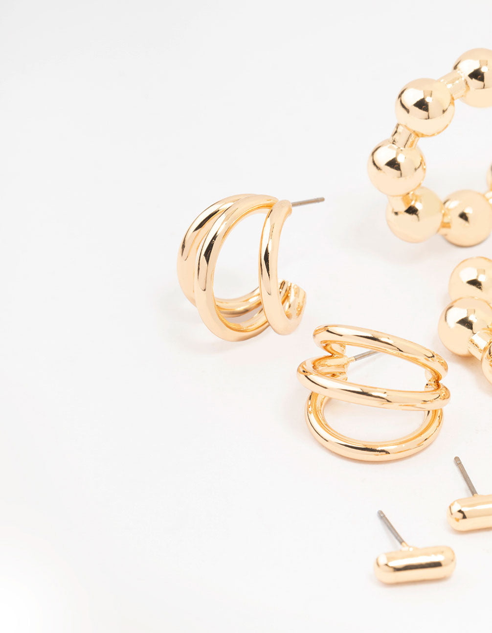 Gold Multi Stud & Hoop Earrings 6-Pack