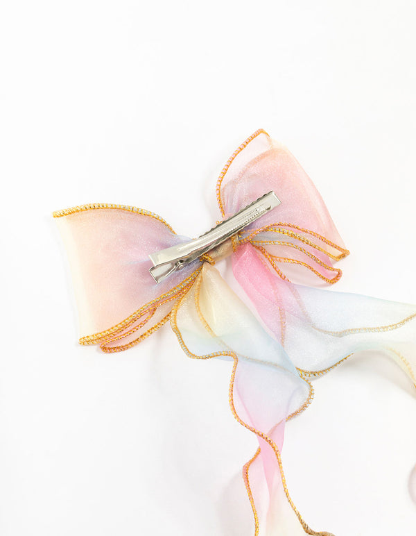 Kids Mixed Rainbow Bow Clip