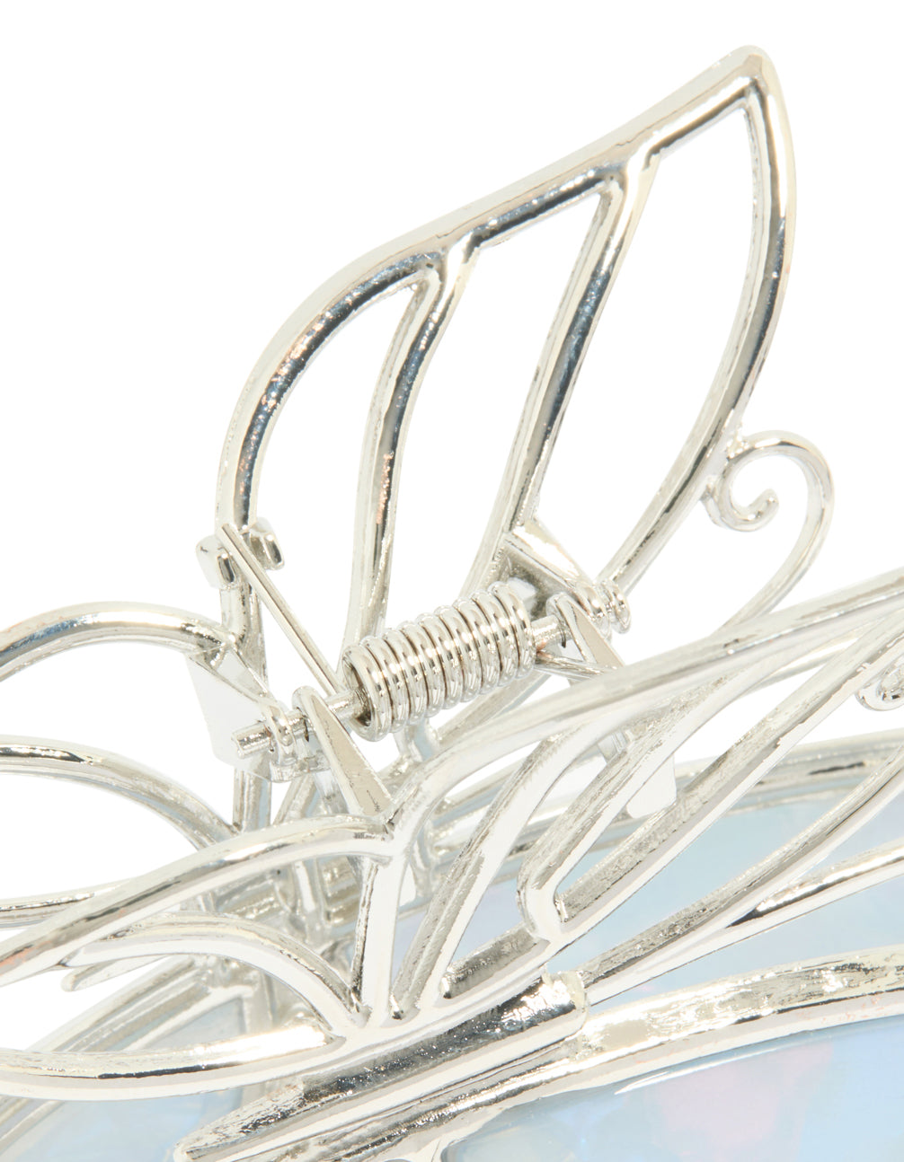 Silver Blue Butterfly Acrylic Claw Clip