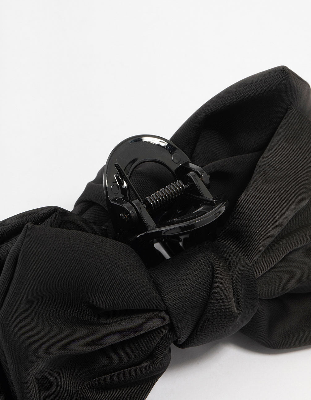 Large Black Fabric Bow Claw Clip