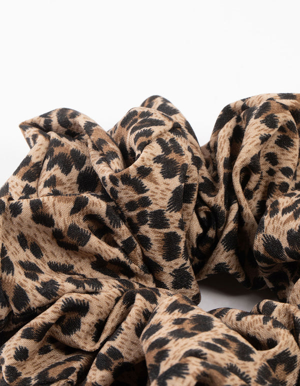 Large Fabric Leopard Print Scrunchie