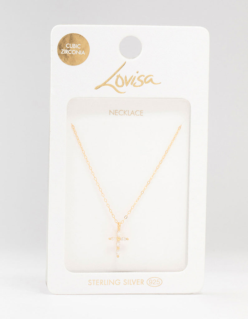 Sterling Silver Cross Lovisa Necklaces Silver Gold Plated Sterling