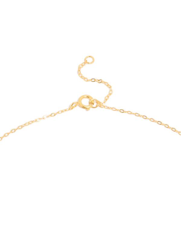 Crafted with gold plated sterling silver cubic zirconia cross necklace clasp detail view