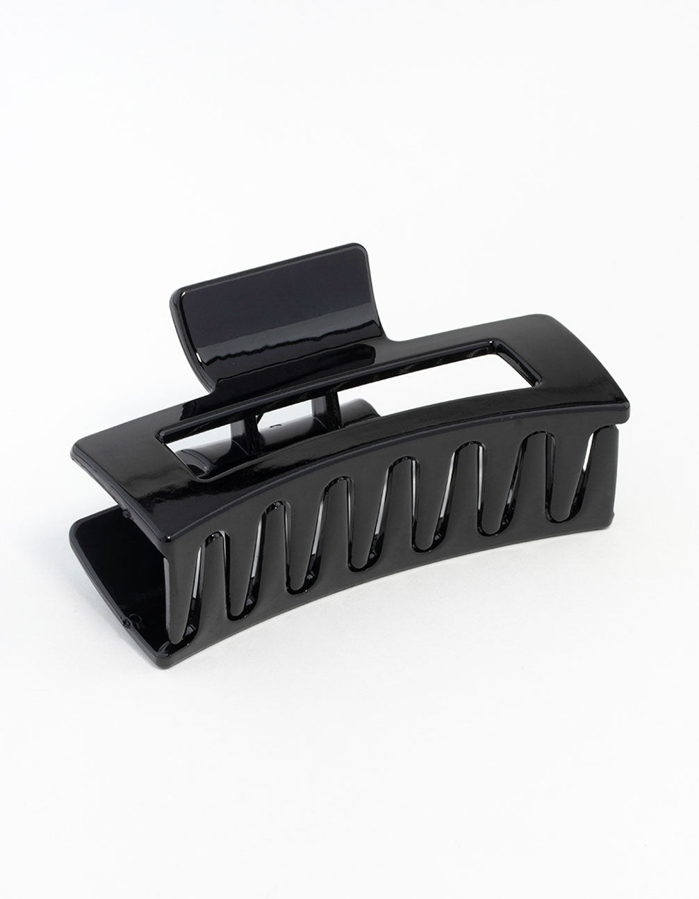 Large Shiny Black Coated Claw Clip