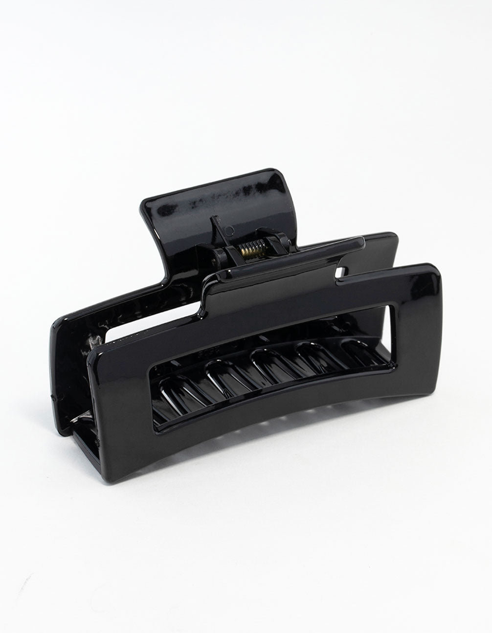 Large Shiny Black Coated Claw Clip