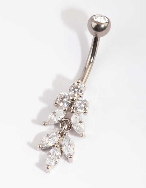 Titanium Marquise Drop Belly Ring