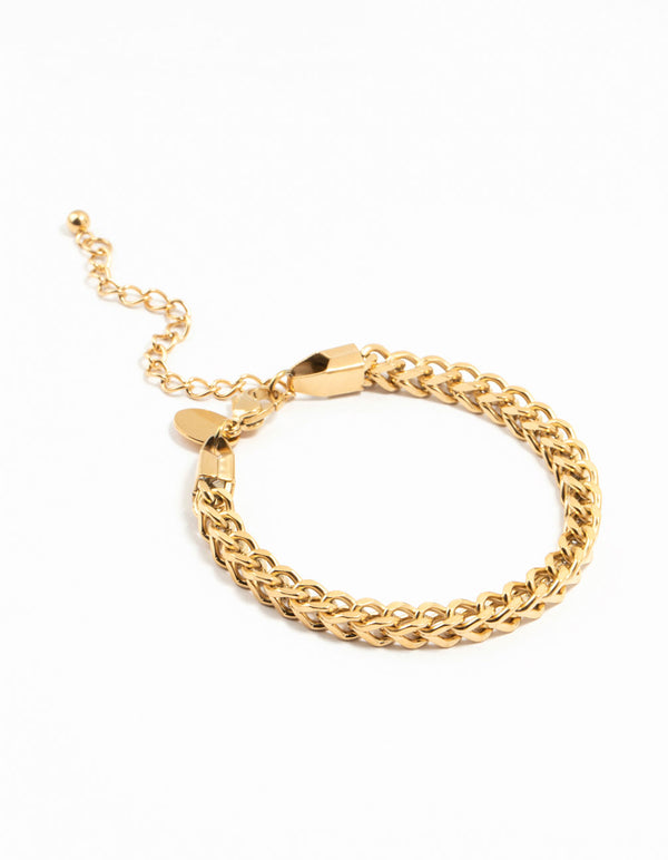 Waterproof Gold Plated Stainless Steel Box Chain Bracelet