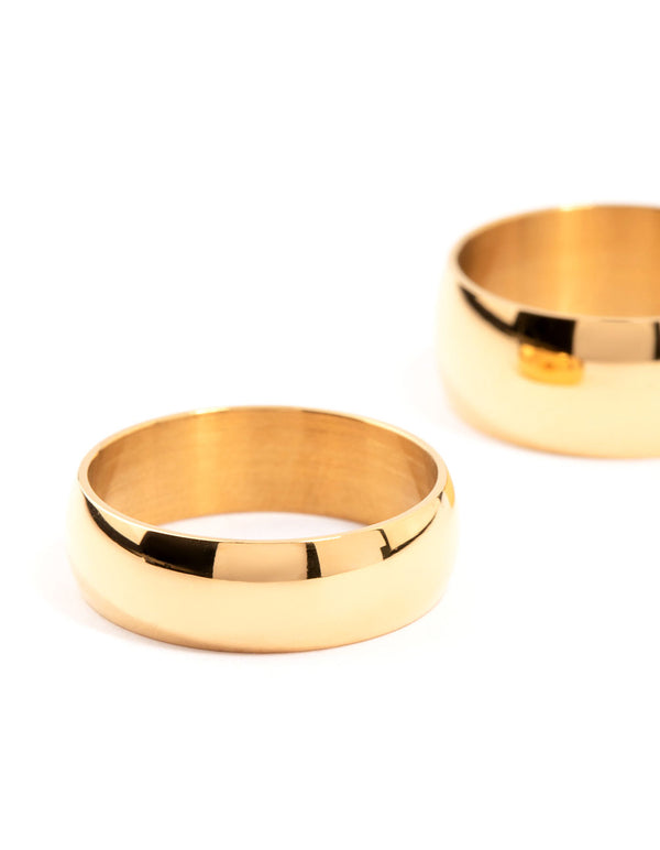 Waterproof Stainless Steel Stacking Rings 2-Pack
