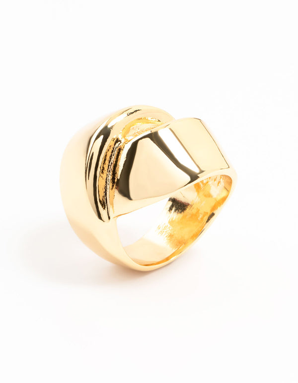 Gold Plated Puffy Wrapped Layered Ring