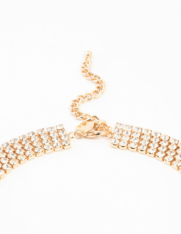 Gold Diamante Layered Necklace