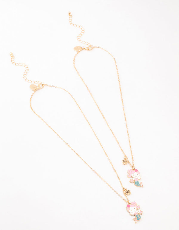 Kids Gold Mermaid BFF Necklace