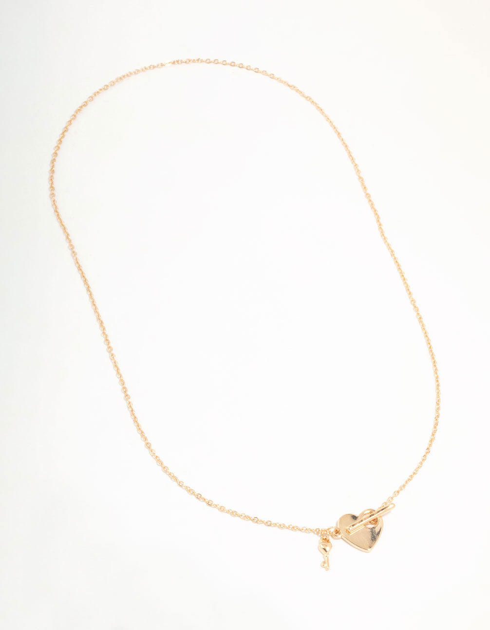 Gold Heart & Key T&O Necklace