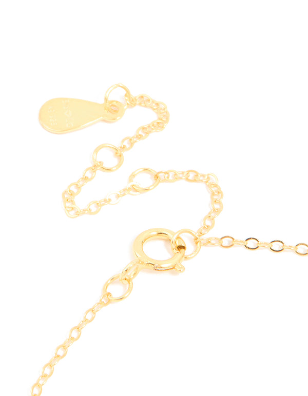 Gold Plated Sterling Silver Cubic Zirconia Flower Bracelet