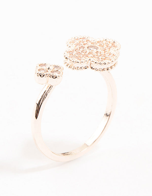 Rose Gold Open Flower Ring