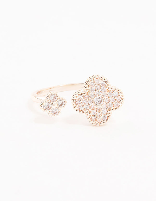 Rose Gold Open Flower Ring