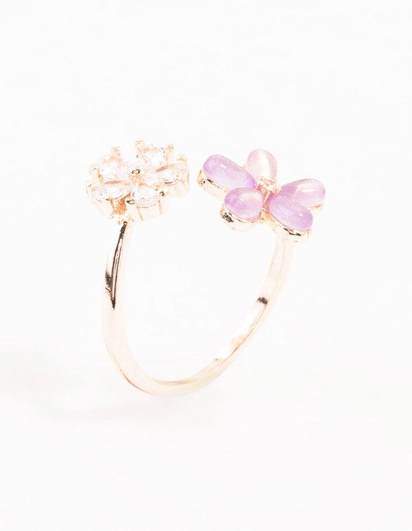 Rose Gold Cubic Zirconia Wrap Around Ring