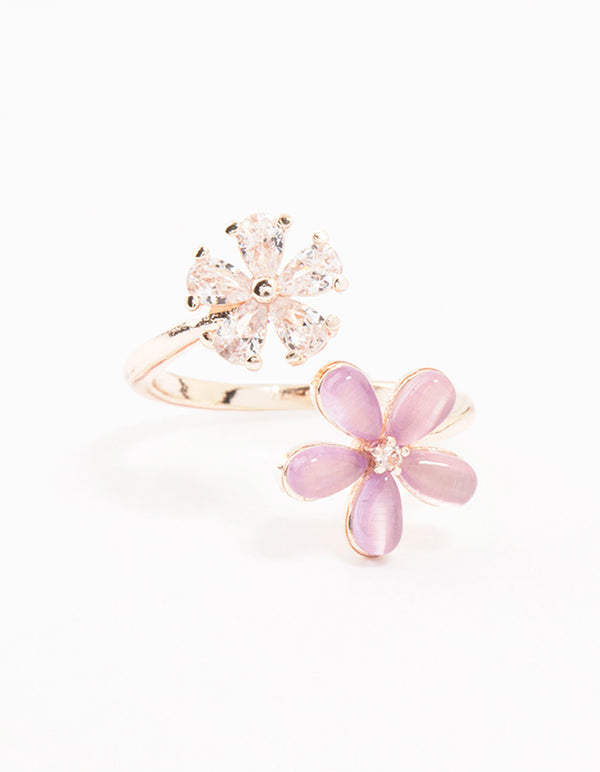 Rose Gold Cubic Zirconia Wrap Around Ring
