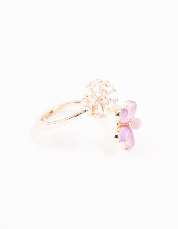 Rose Gold Cubic Zirconia Wrap Around Ring