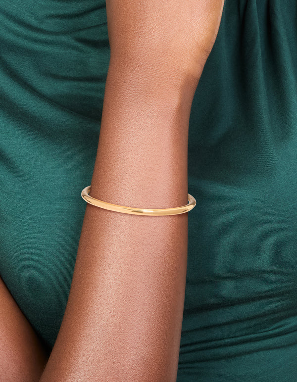 Waterproof Gold Plated Stainless Steel Simple Hinge Bracelet