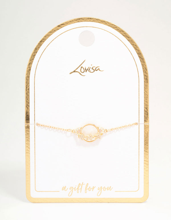Gold Planet & Diamante Stars Bracelet