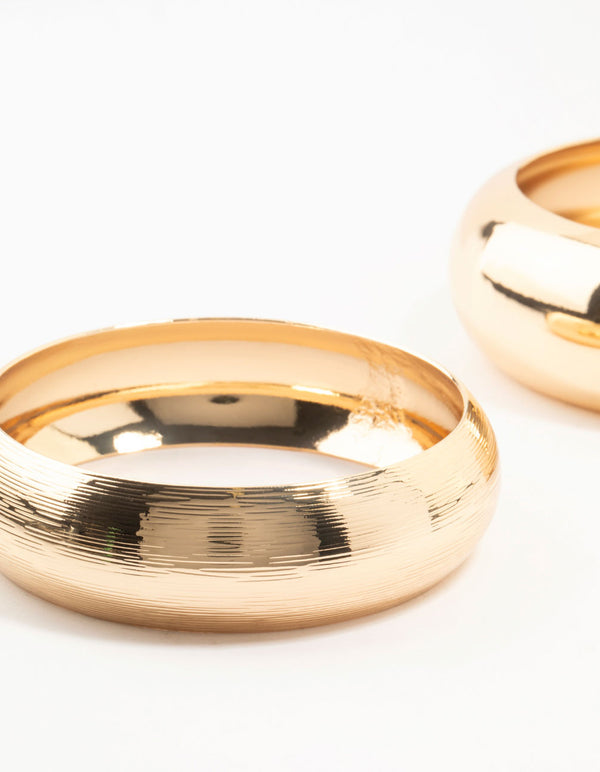 Gold Statement Orb Bangles 2-Pack