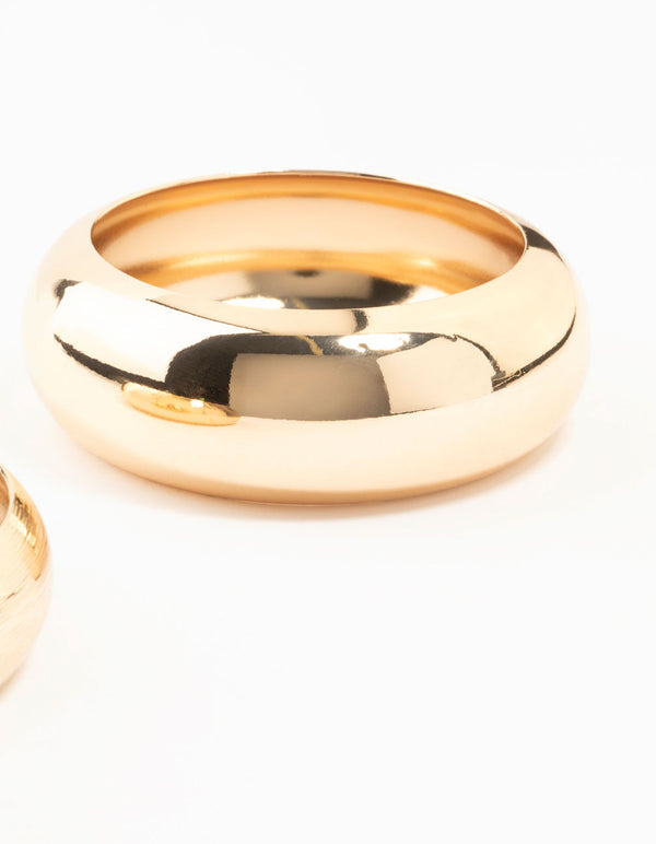 Gold Statement Orb Bangles 2-Pack