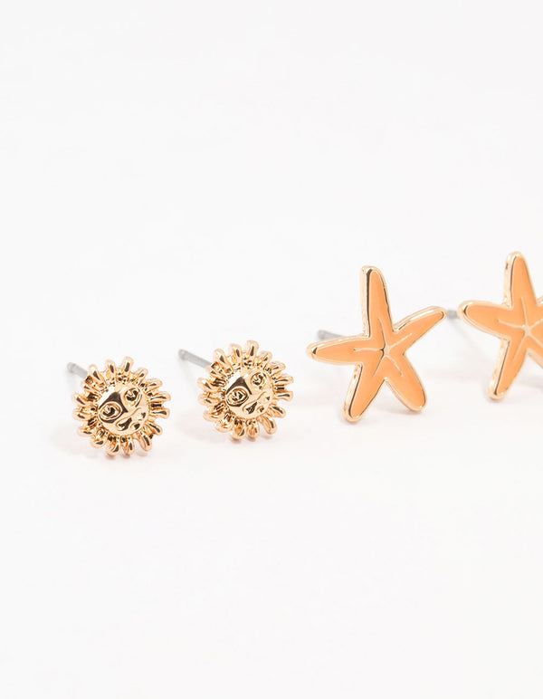 Gold Beachy Earrings 3-Pack