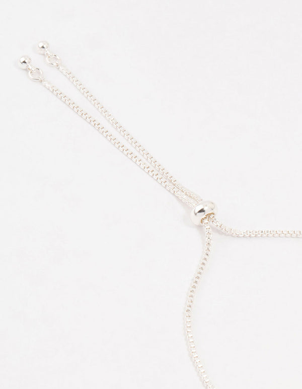 Silver Pink Cubic Zirconia Flower Tennis Bracelet