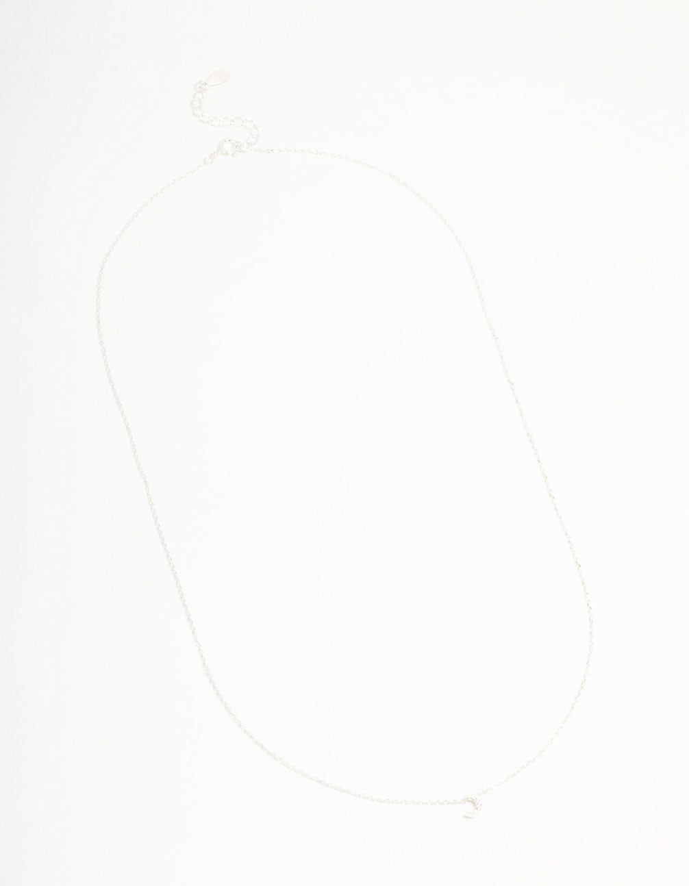 Sterling Silver Cubic Zirconia Moon Necklace