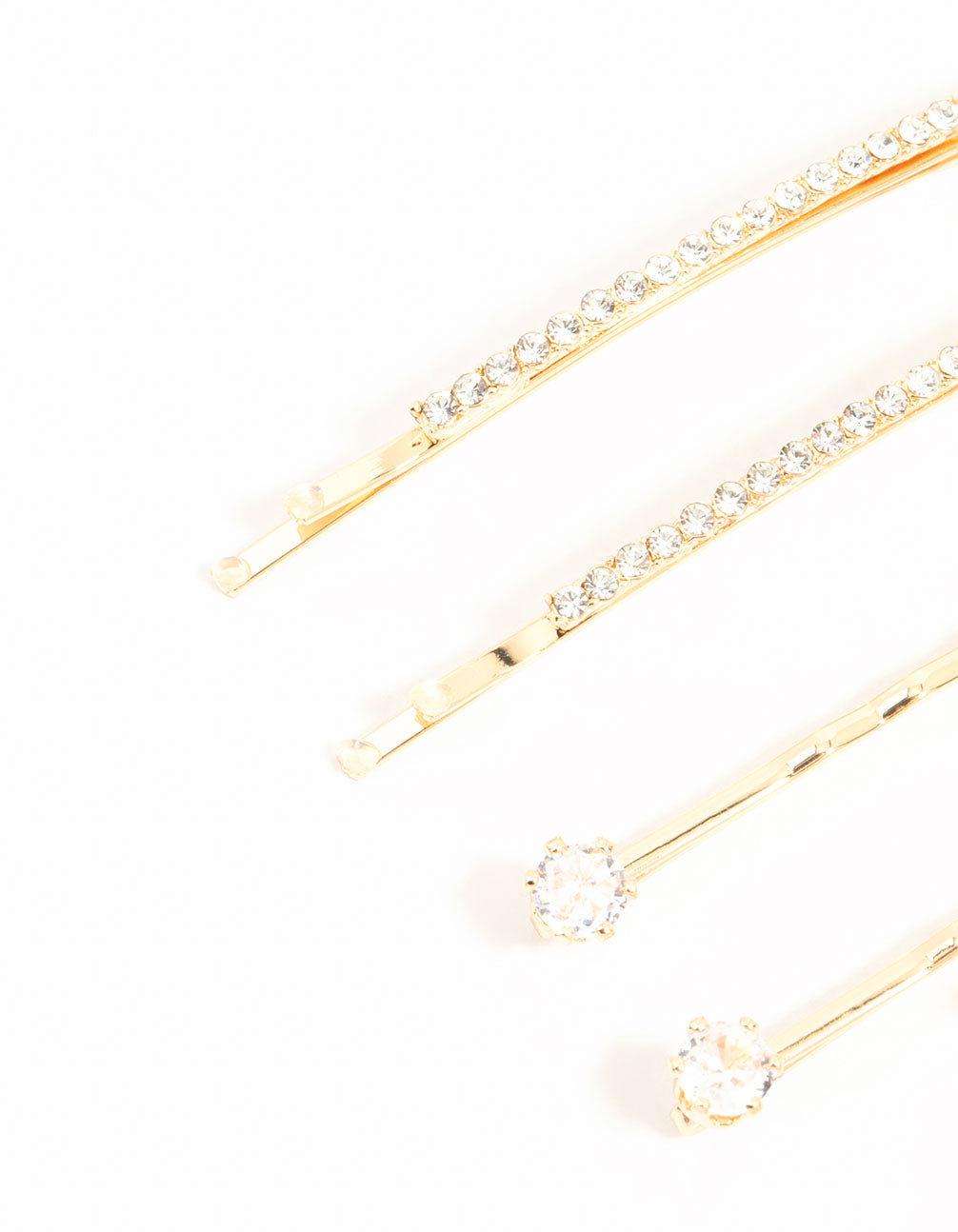 Gold Pave & Single Diamante Slides 6-Pack