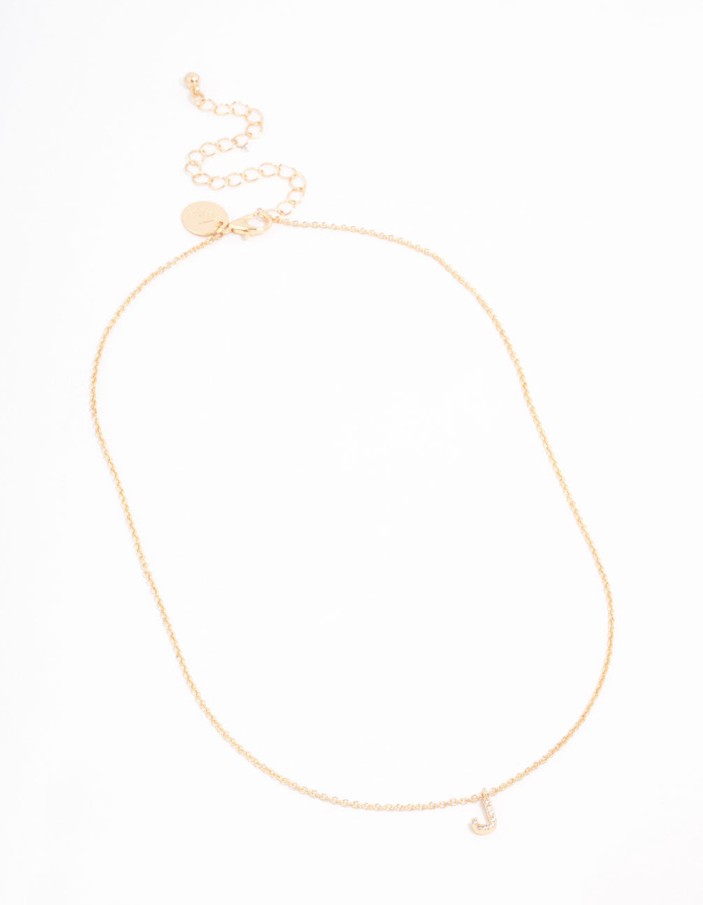 Gold Plated Cubic Zirconia Letter J Necklace