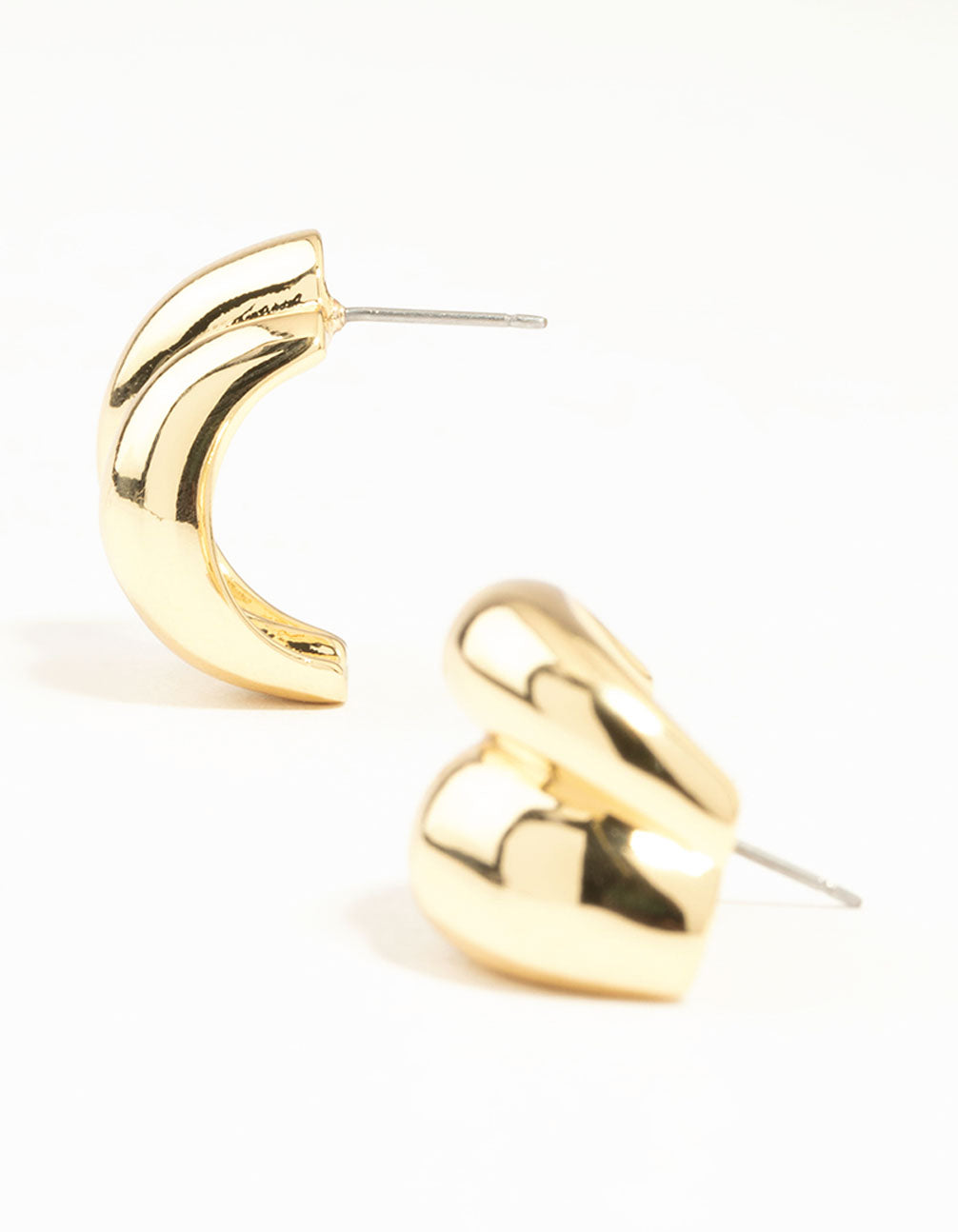 Gold Plated Double Cupchain Imitation Stud Earrings