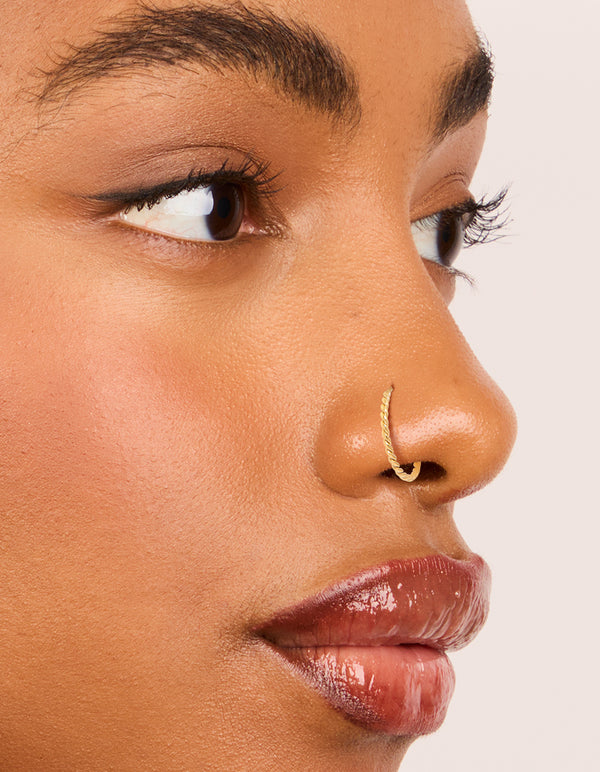 Mixed Metal Plated Surgical Steel Diamante Twist Nose Rings & Studs 4-Pack