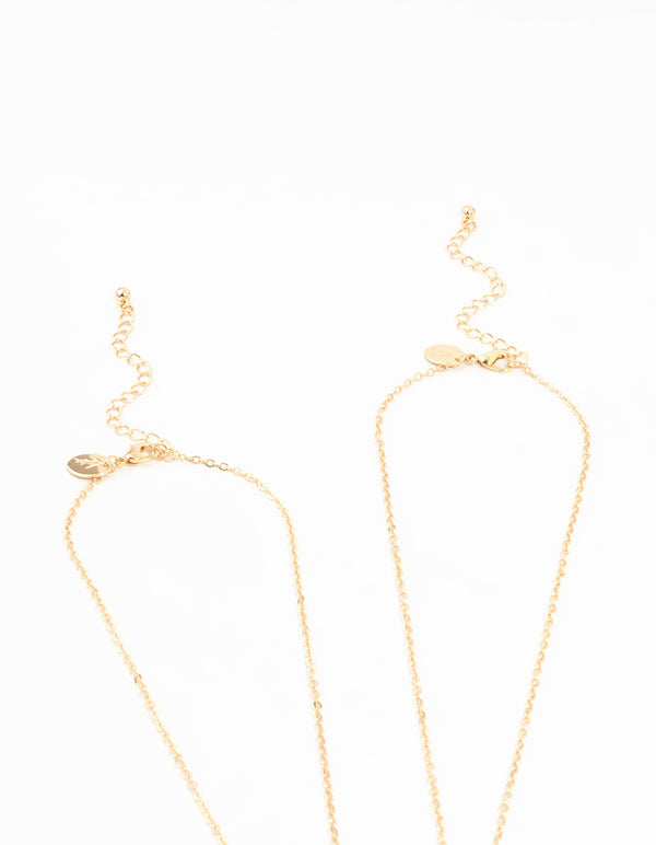 Kids Gold Moon Cat BFF Necklaces 2-Pack