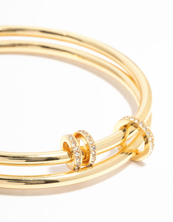Gold Plated Layered Rondell Bangle
