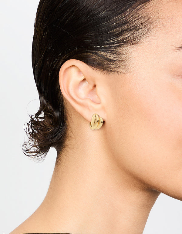Gold Plated Double Mini Stud Earrings