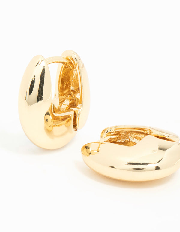 Gold Plated Mini Round Huggie Earrings