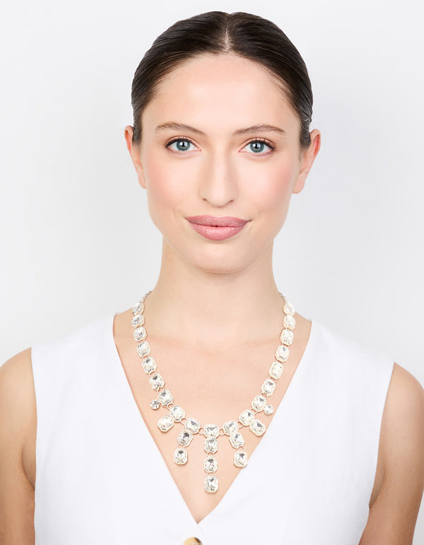 Silver Diamante Pendant Necklace