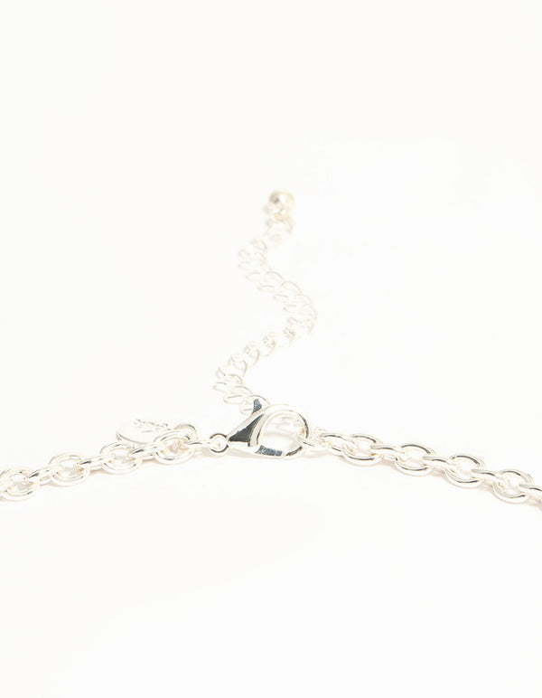 Silver Diamante Pendant Necklace