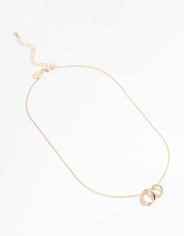 Gold Twist Circle Necklace