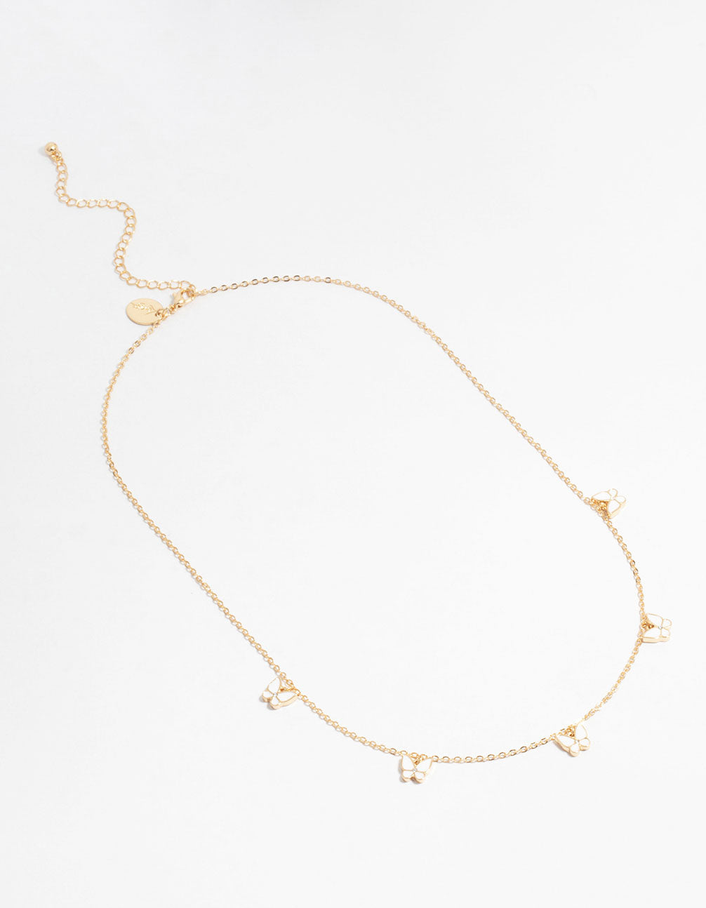 Gold Butterfly Station Necklace