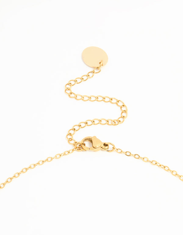 Waterproof Gold Plated Stainless Flower Charm Necklace