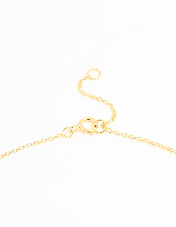 Gold Plated Sterling Silver Cubic Zirconia Flower Necklace