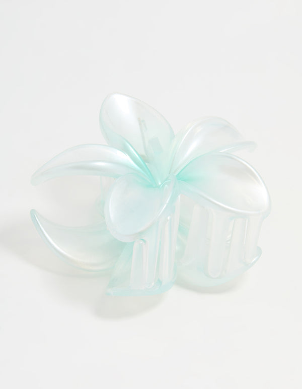 Blue Ombre Pearlised Frangipani Flower Claw Clip