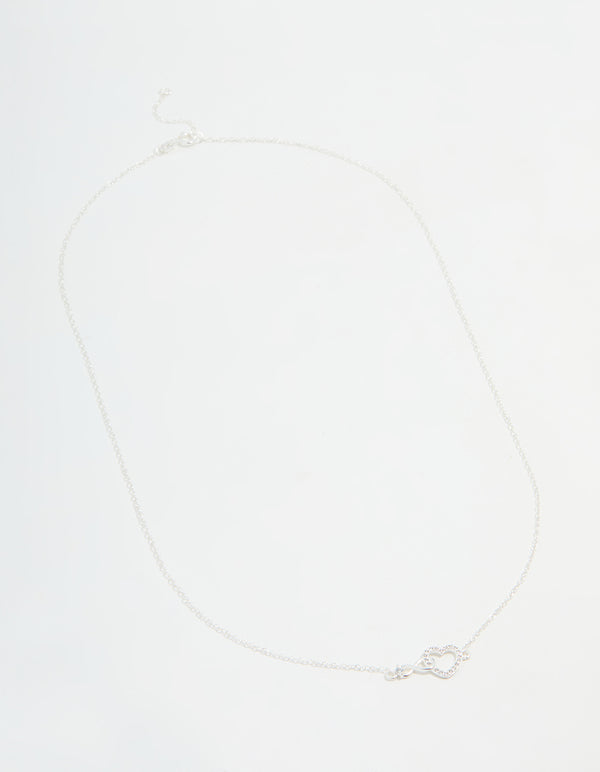 Sterling Silver Infinity & Heart Link Necklace